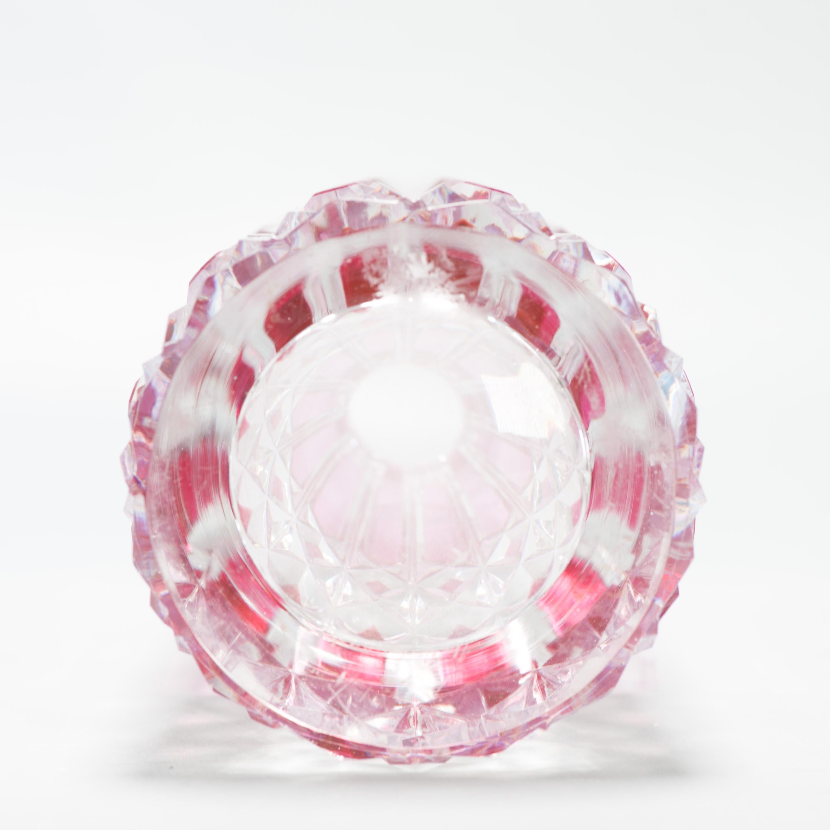 Antico vaso in vetro Cristal rosso belga Art Deco Leerdam o Val Saint Lambert in vendita 6