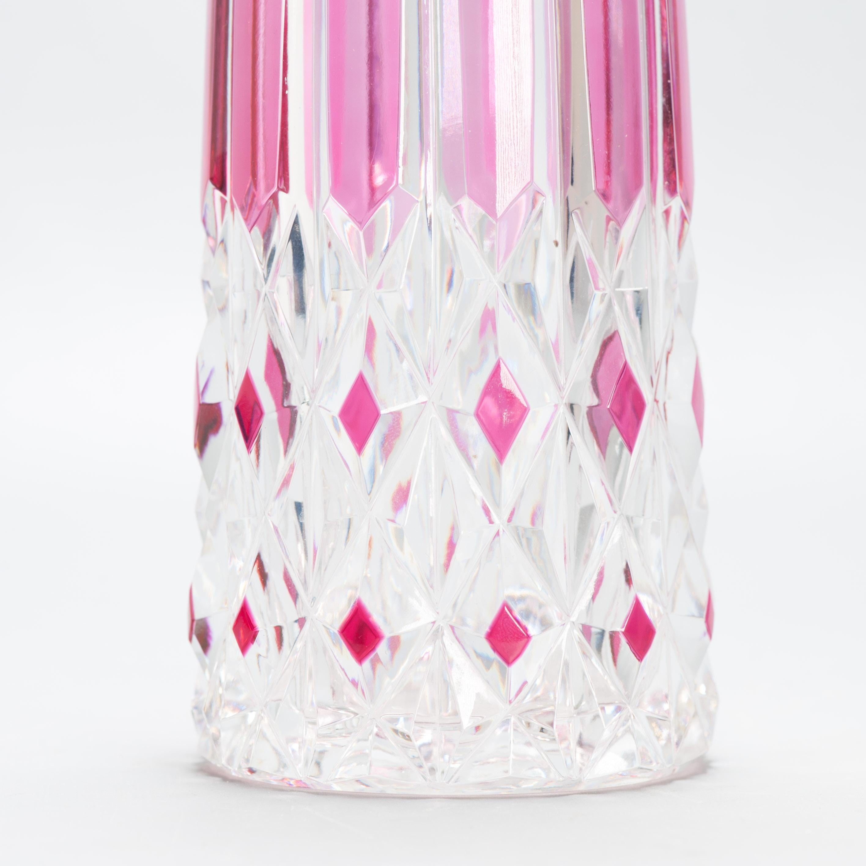 Antico vaso in vetro Cristal rosso belga Art Deco Leerdam o Val Saint Lambert in vendita 7