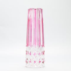 Antique Art Deco Leerdam or Val Saint Lambert Belgian Red Cristall Glass Vase