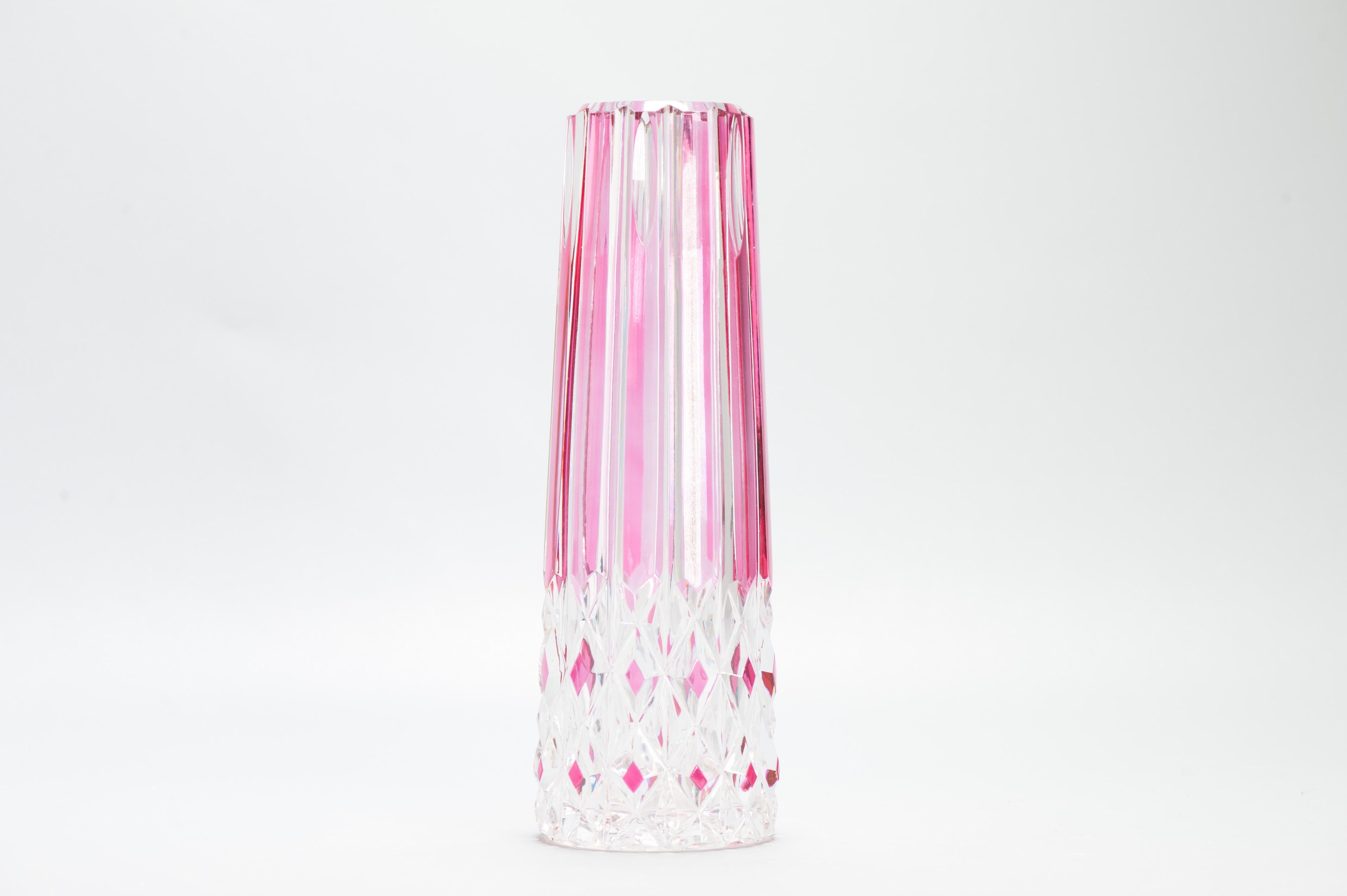 Jugendstil Antico vaso in vetro Cristal rosso belga Art Deco Leerdam o Val Saint Lambert in vendita