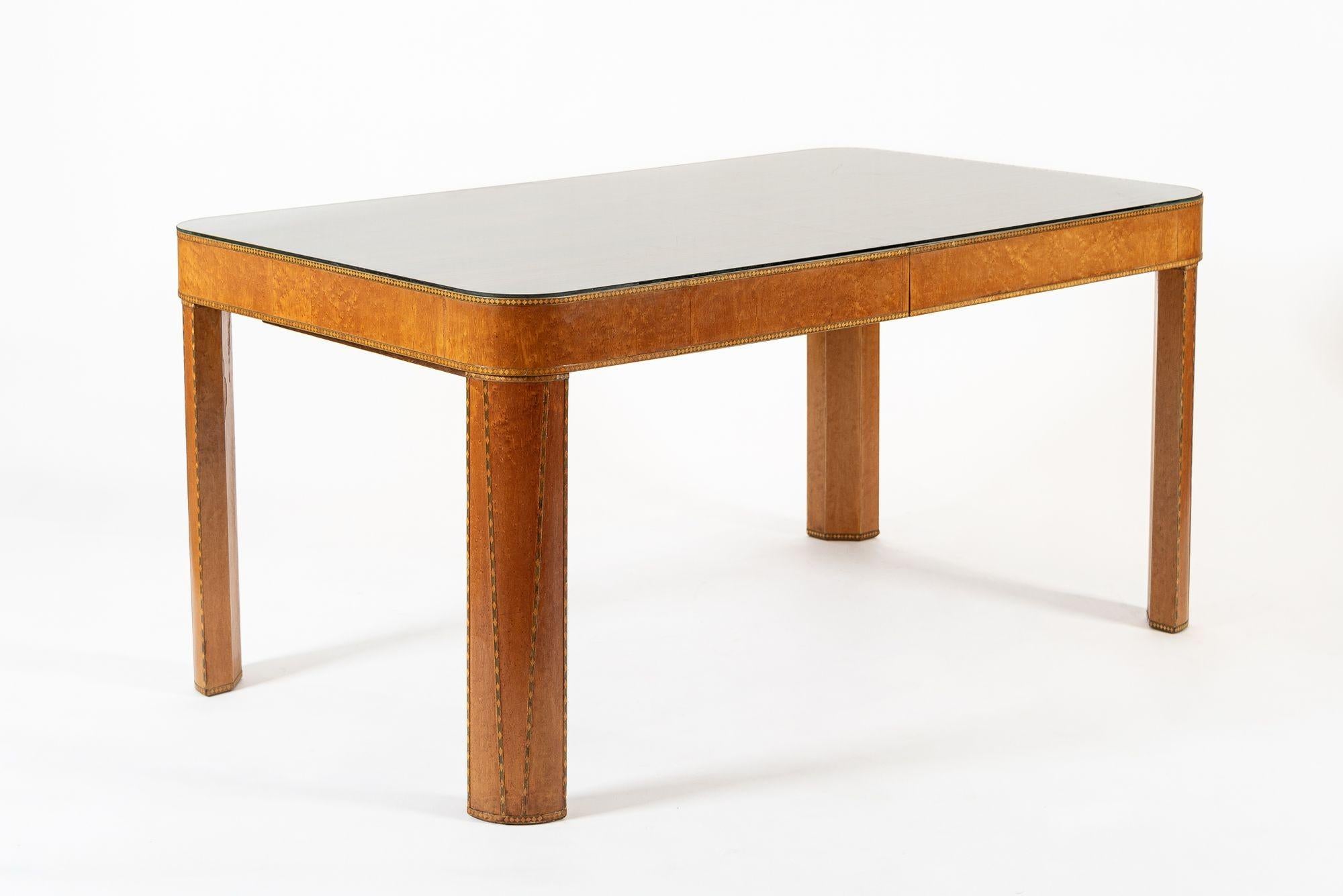 Table de salle à manger Art Déco ancienne en bois d'ébène de Macassar en vente 4