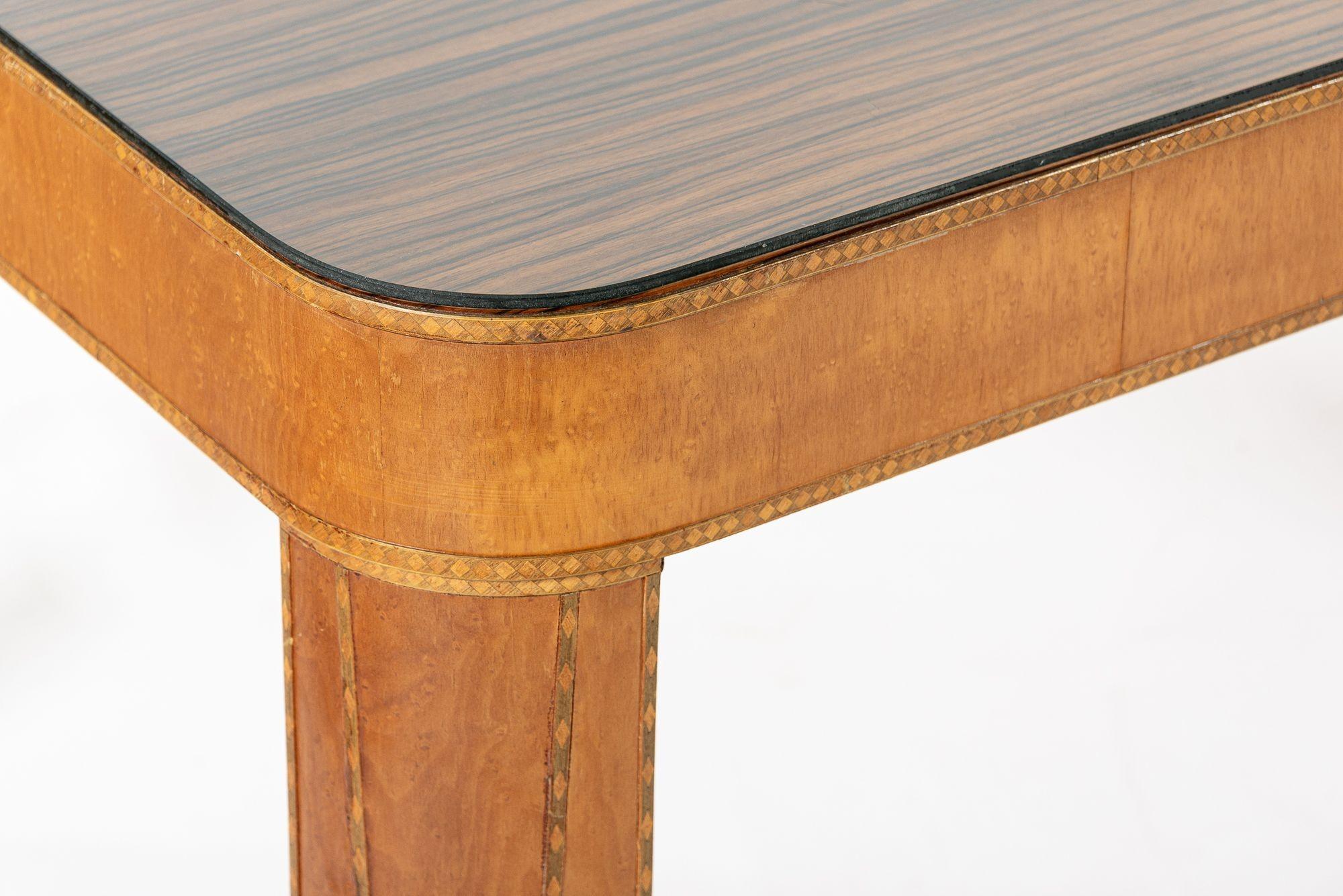 Table de salle à manger Art Déco ancienne en bois d'ébène de Macassar en vente 8
