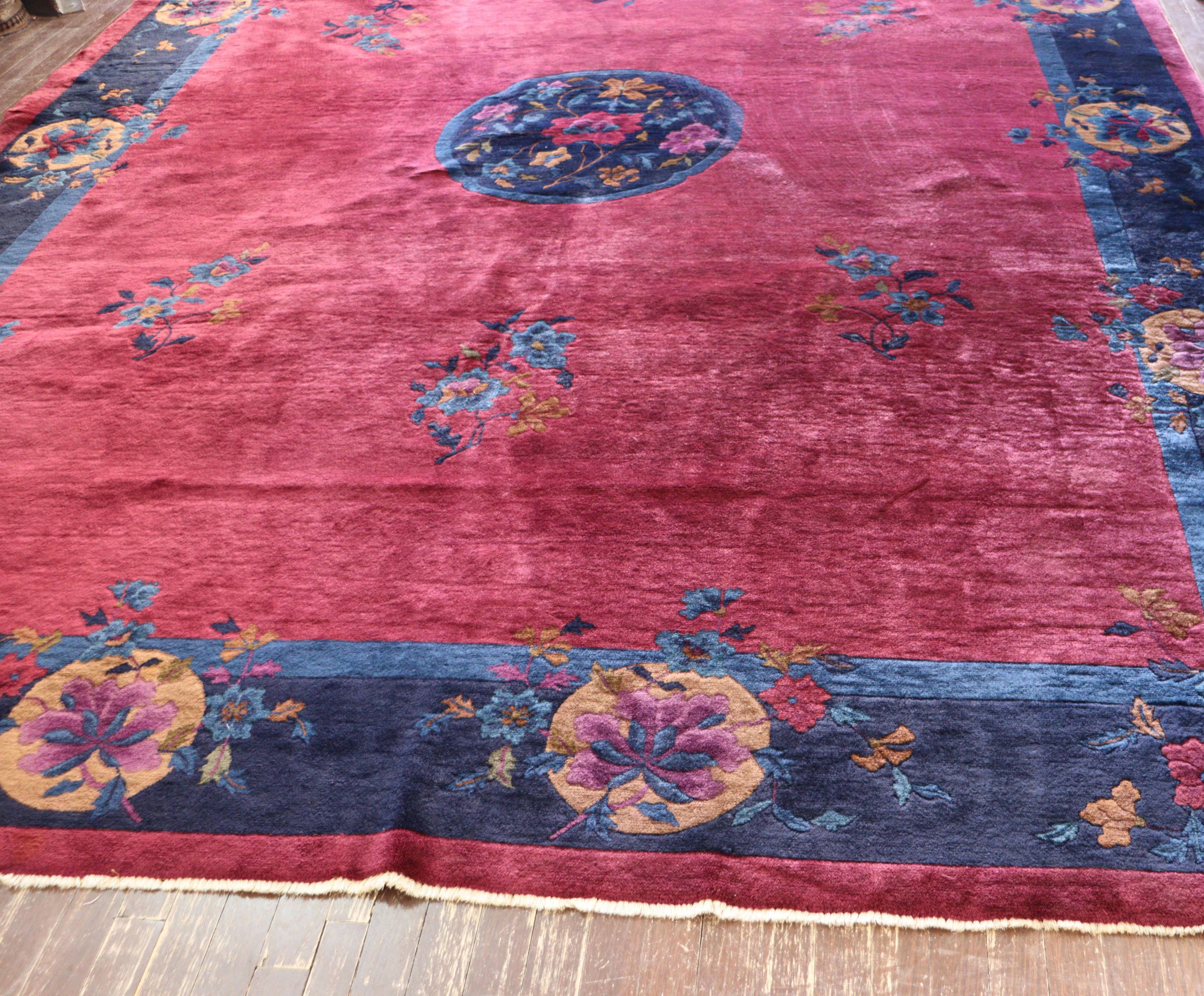 Antique Art Deco, Manderin Manchester Wool Carpet, Signed For Sale 8