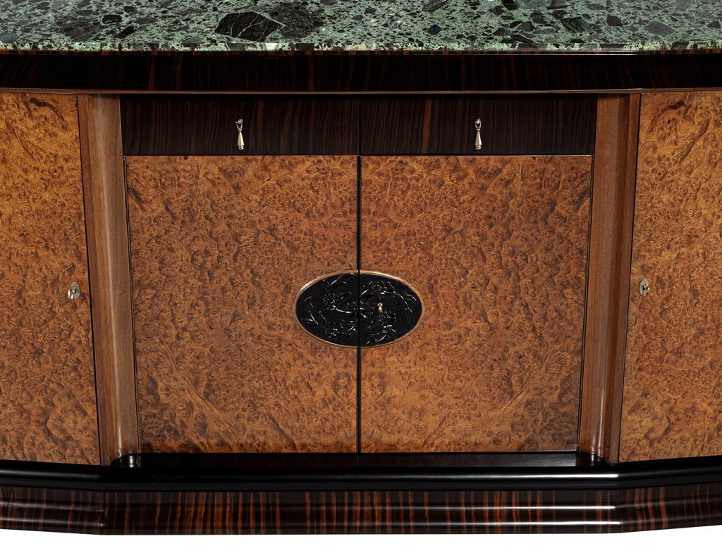 Metà XX secolo Antico mobile buffet con piano in marmo Art Deco in vendita