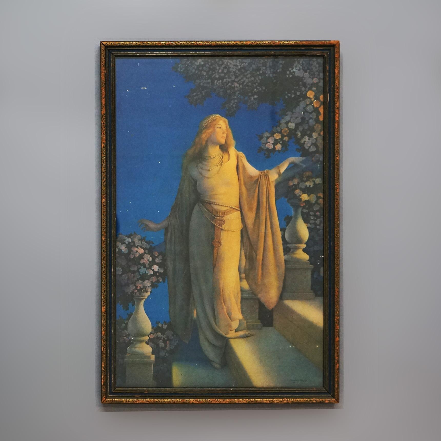 Antique Art Deco Maxfield Parrish Edison Mazda Calendar Top Print “Enchantment”, Framed, c1920

Measures - 23.5