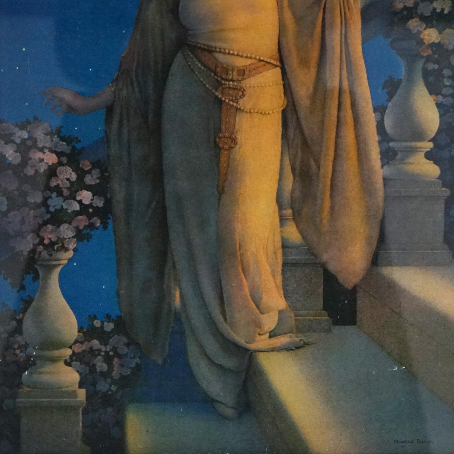 Antique Art Deco Maxfield Parrish Edison Mazda Calendar Top Print “Enchantment” 1