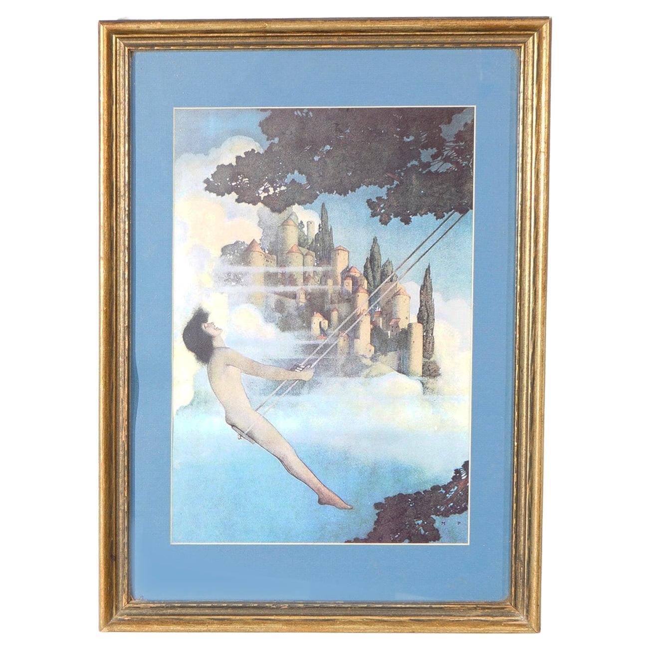 Antique Art Deco Maxfield Parrish Print 'Dinky Bird', Circa 1920