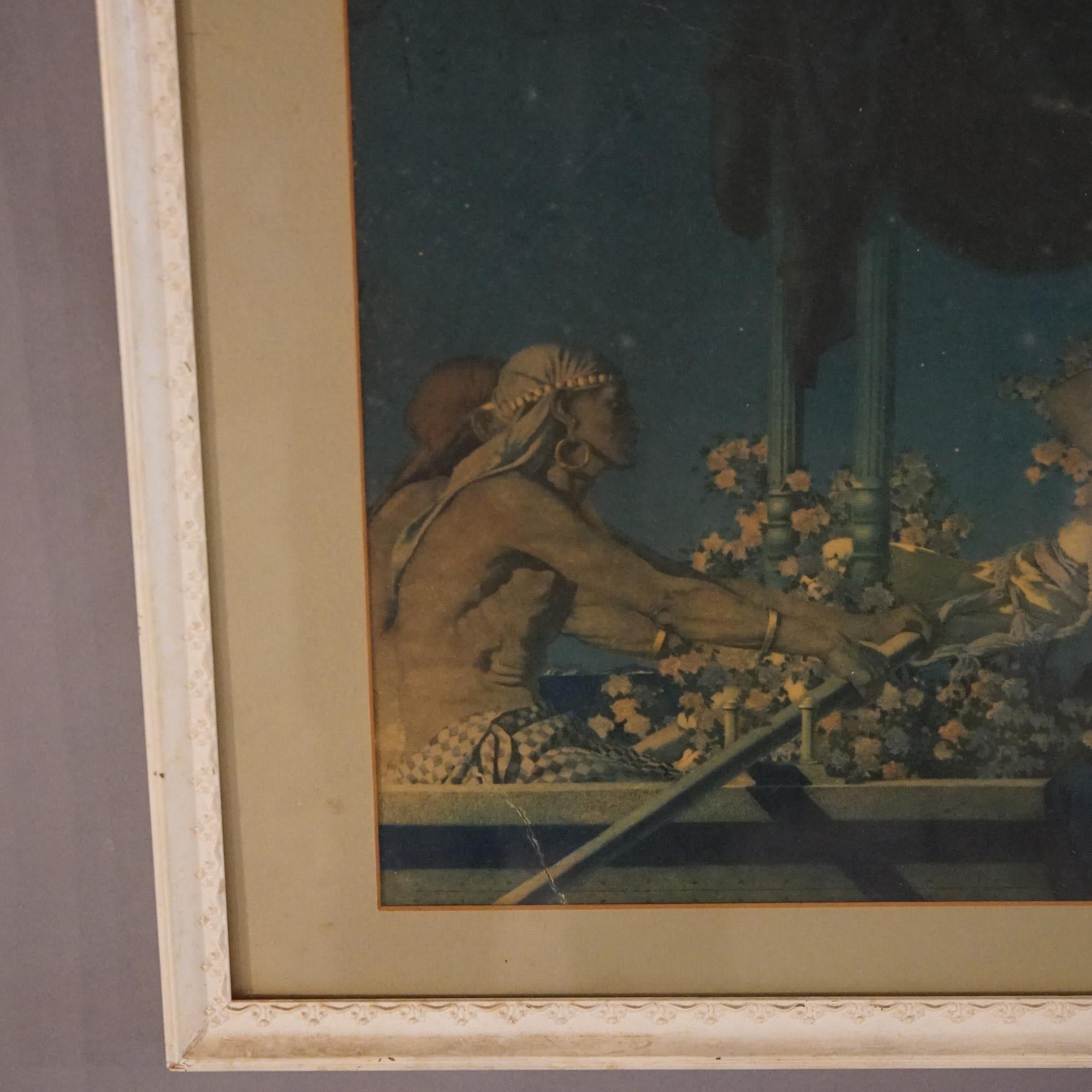Impression Art Déco Maxfield Parrish de Cléopâtre, encadrée, C1920 Bon état - En vente à Big Flats, NY