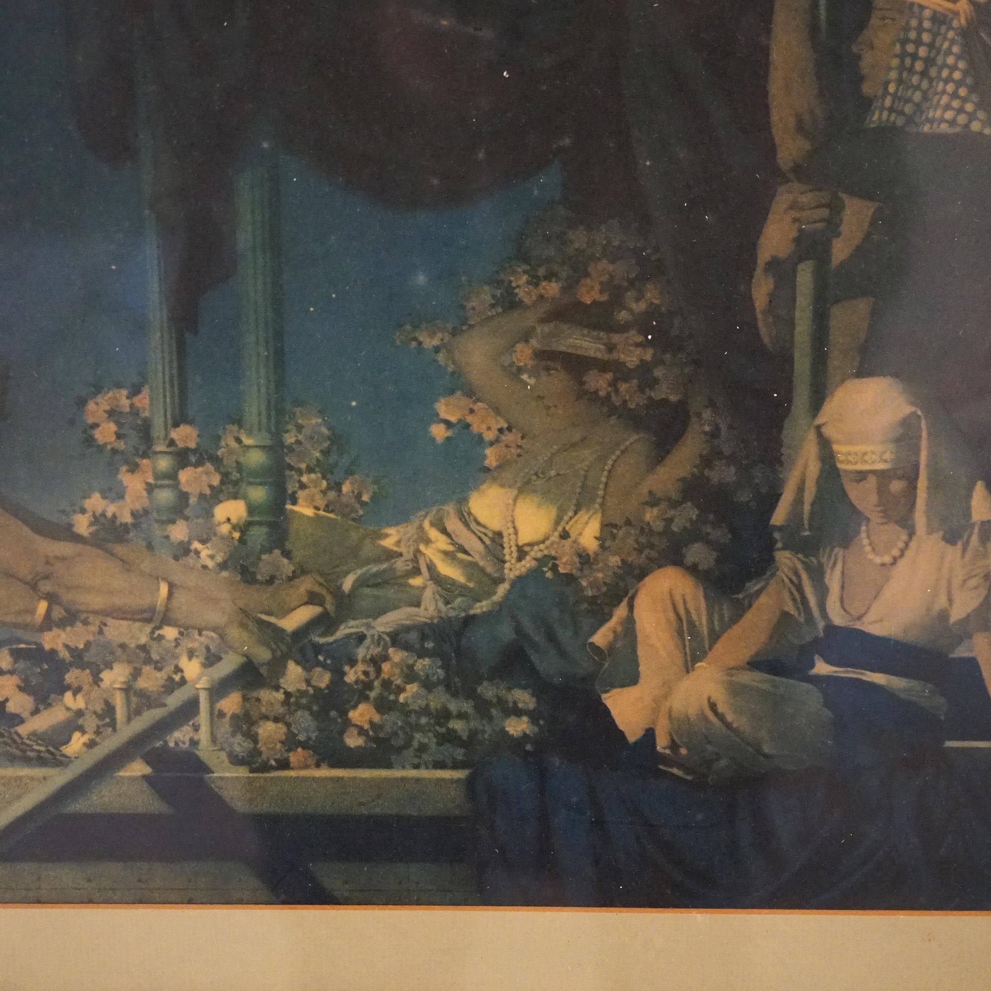 20ième siècle Impression Art Déco Maxfield Parrish de Cléopâtre, encadrée, C1920 en vente