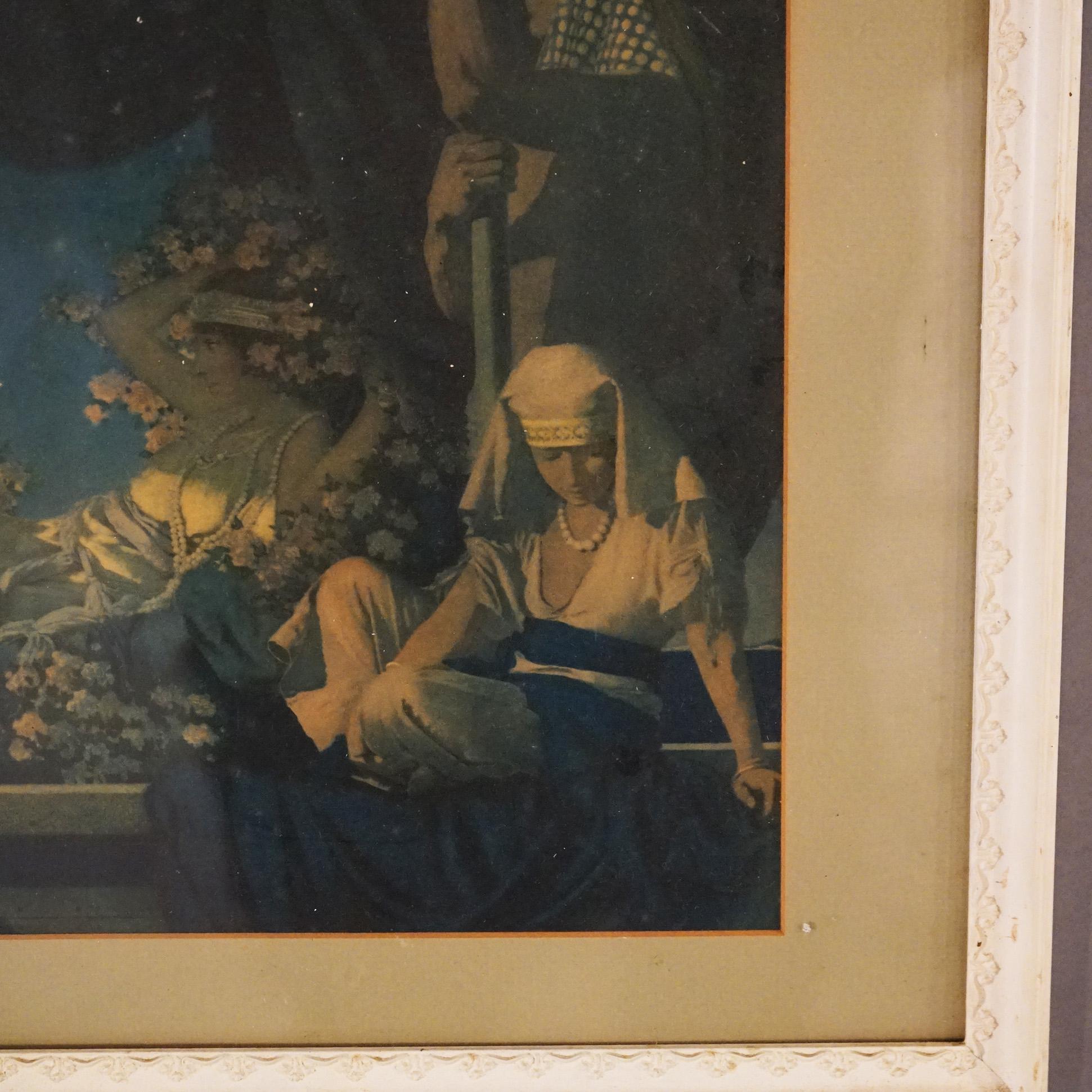 Papier Impression Art Déco Maxfield Parrish de Cléopâtre, encadrée, C1920 en vente