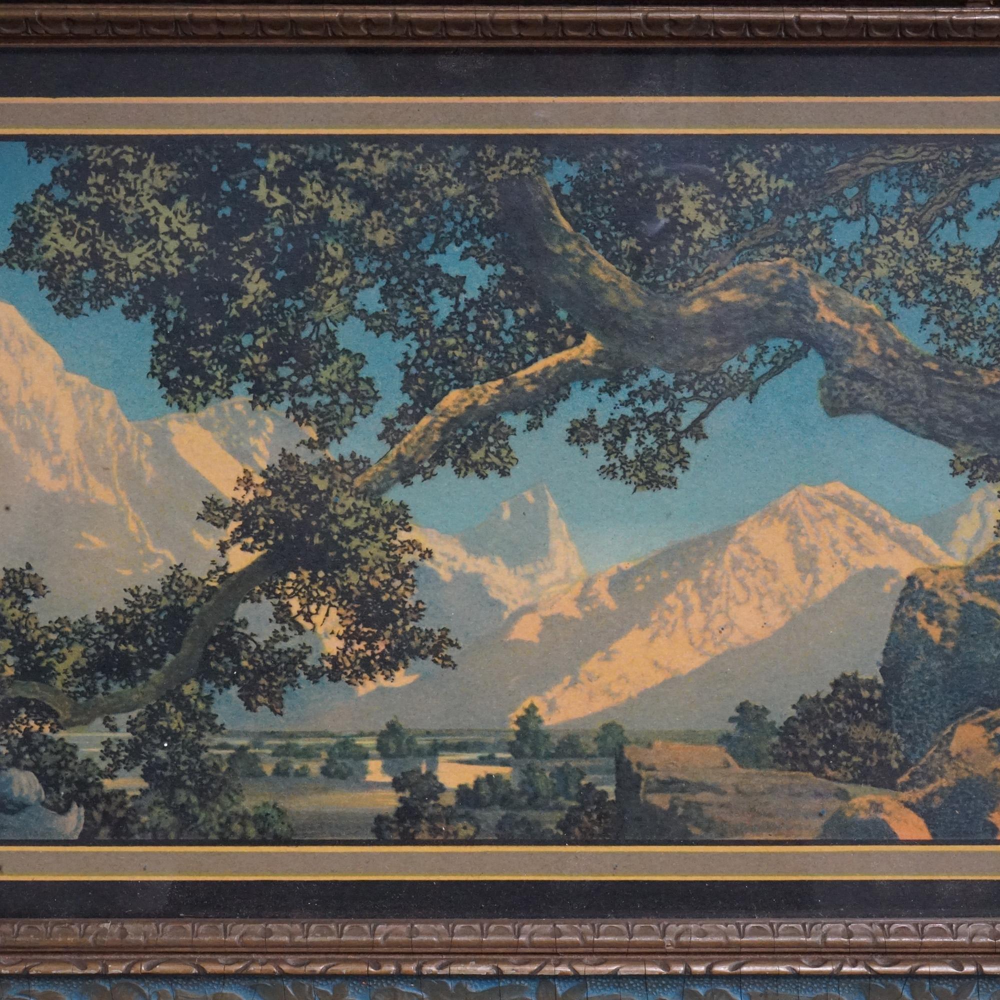 American Antique Art Deco Maxfield Parrish Print 'Rubaiyat', Circa 1920