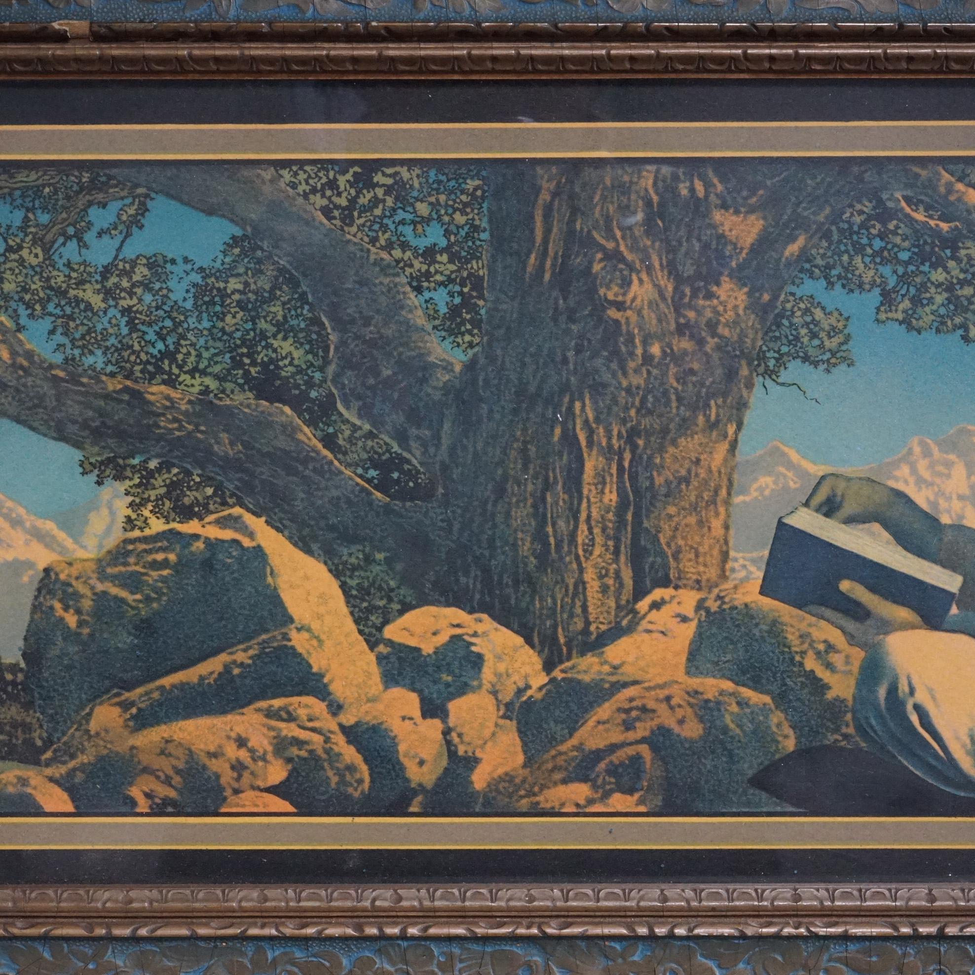 Antique Art Deco Maxfield Parrish Print 'Rubaiyat', Circa 1920 In Good Condition In Big Flats, NY