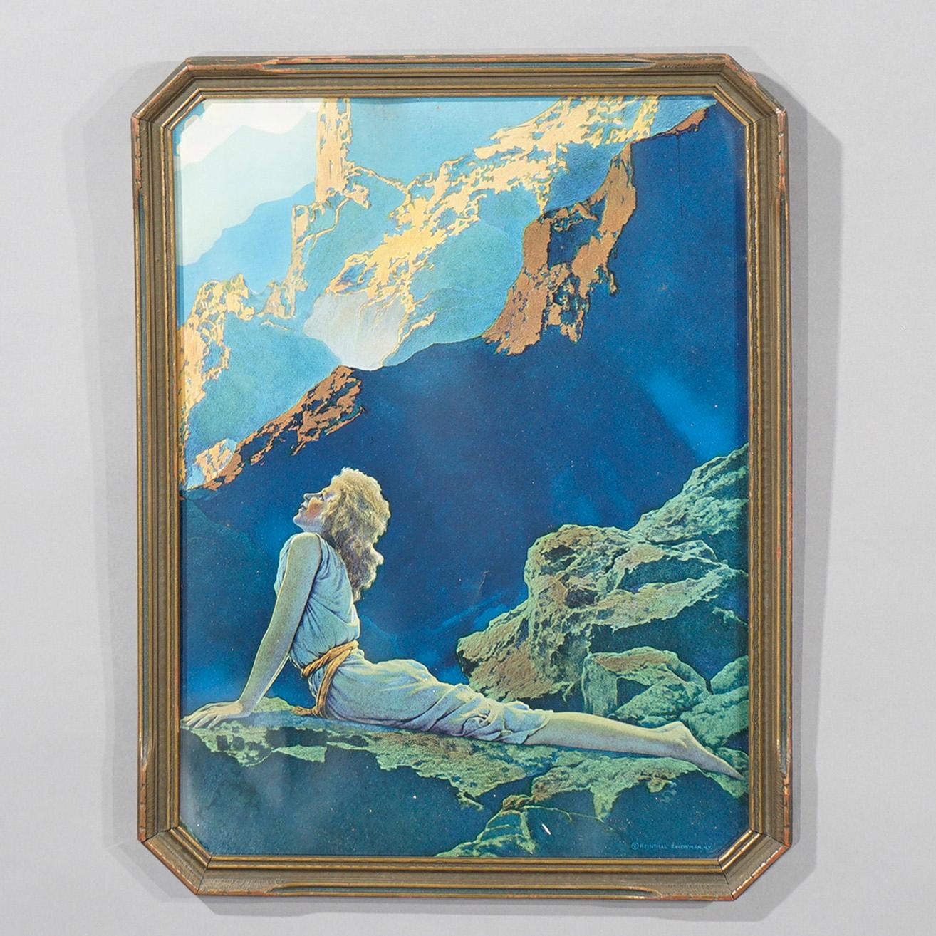 American Antique Art Deco Maxfield Parrish Print 'Wild Geese', Circa 1920