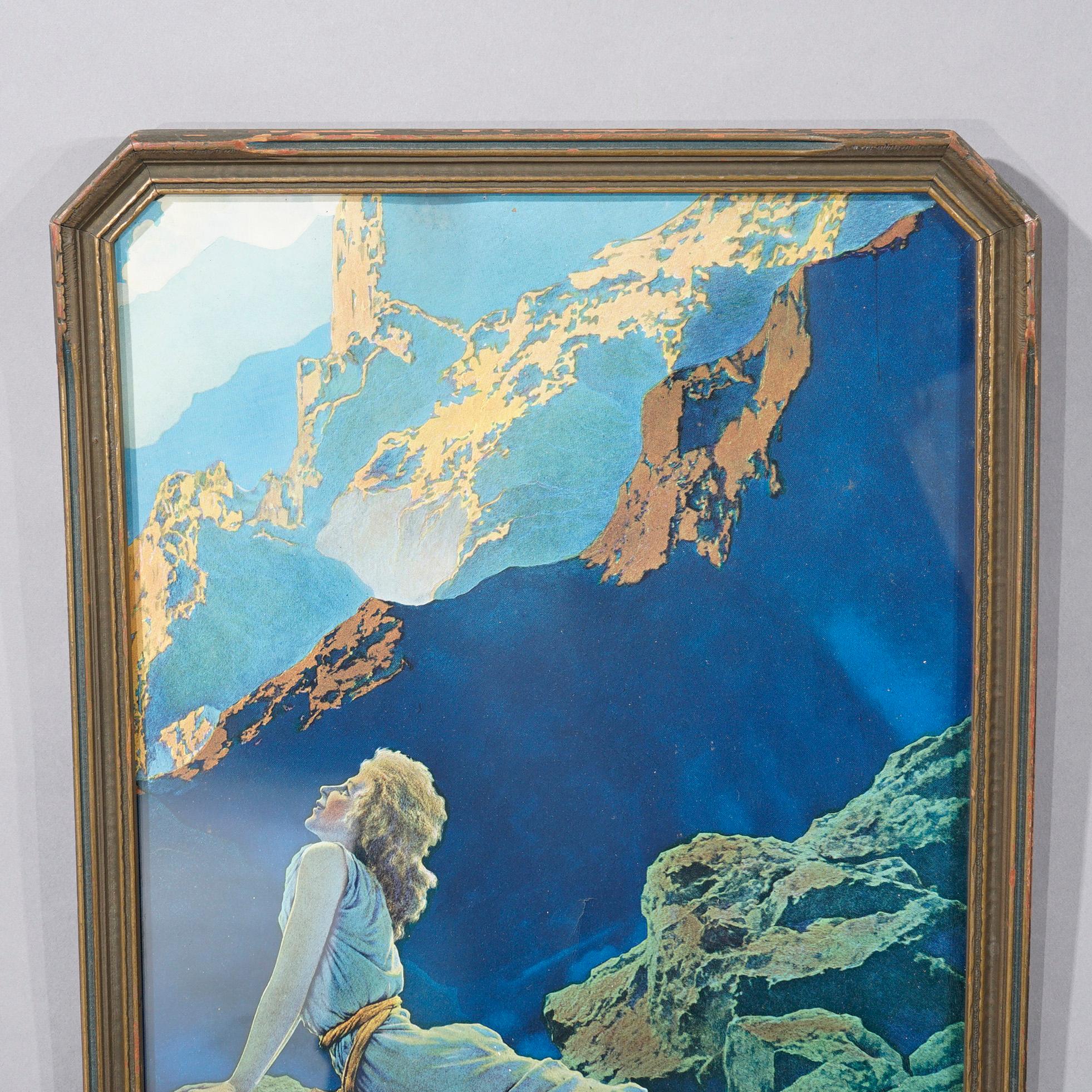 Antique Art Deco Maxfield Parrish Print 'Wild Geese', Circa 1920 In Good Condition In Big Flats, NY
