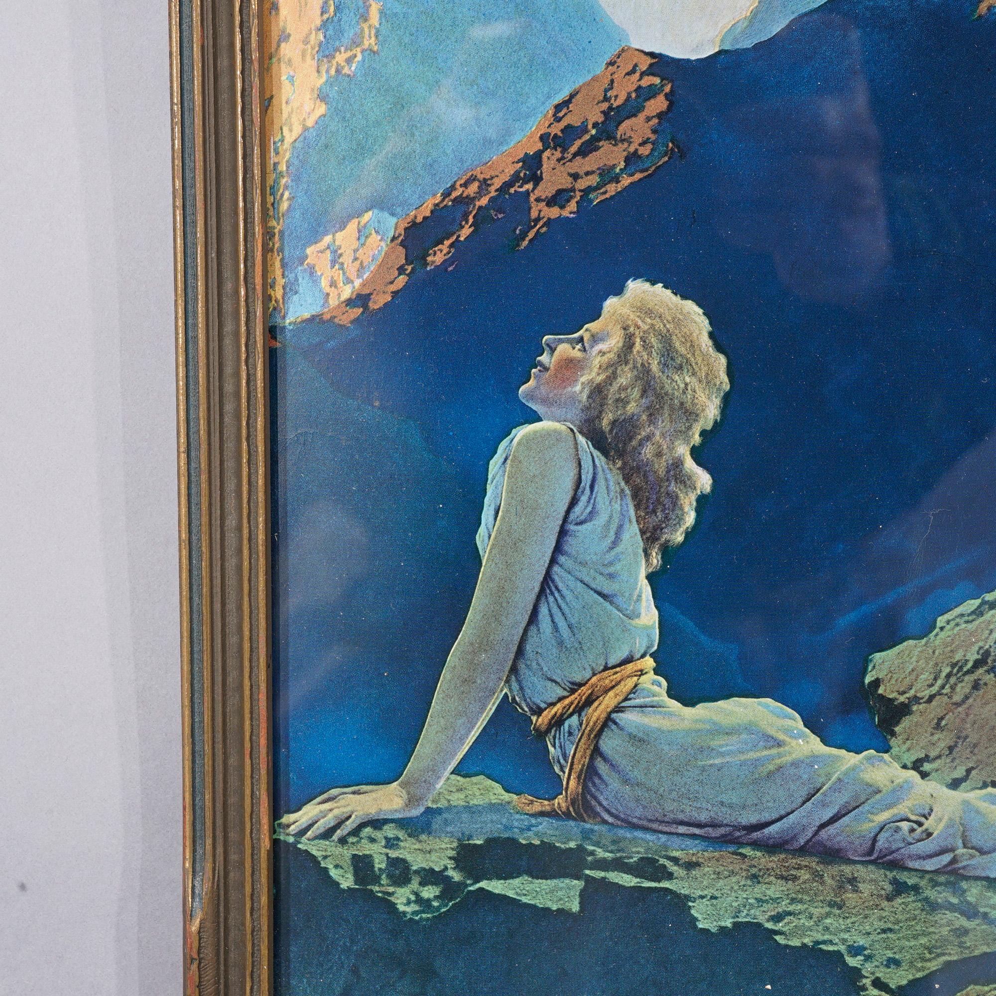 20th Century Antique Art Deco Maxfield Parrish Print 'Wild Geese', Circa 1920