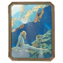 Antiker Art-Déco-Maxfield Parrish-Druck „Wilde Gänseblümchen“, um 1920