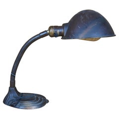 Antique Art Deco Metal Gooseneck Desk Table Lamp Industiral Articulating Swivel