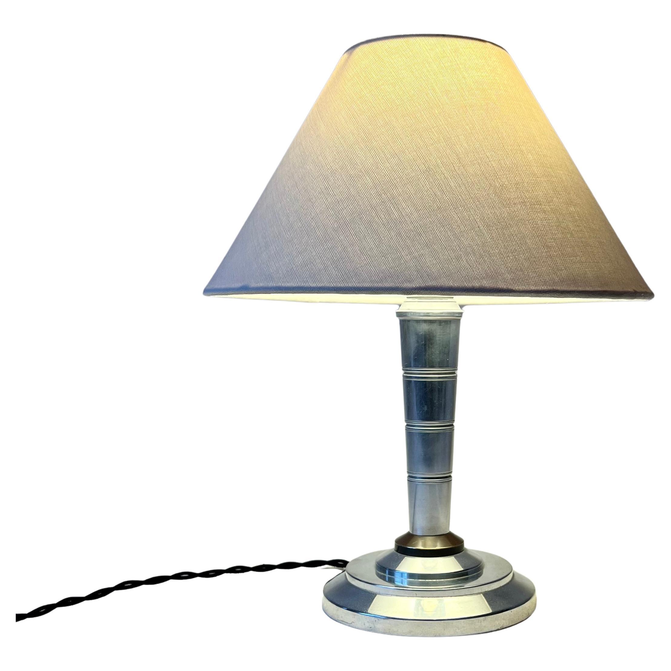 Antique Art Deco metal table lamp, France c.1930s