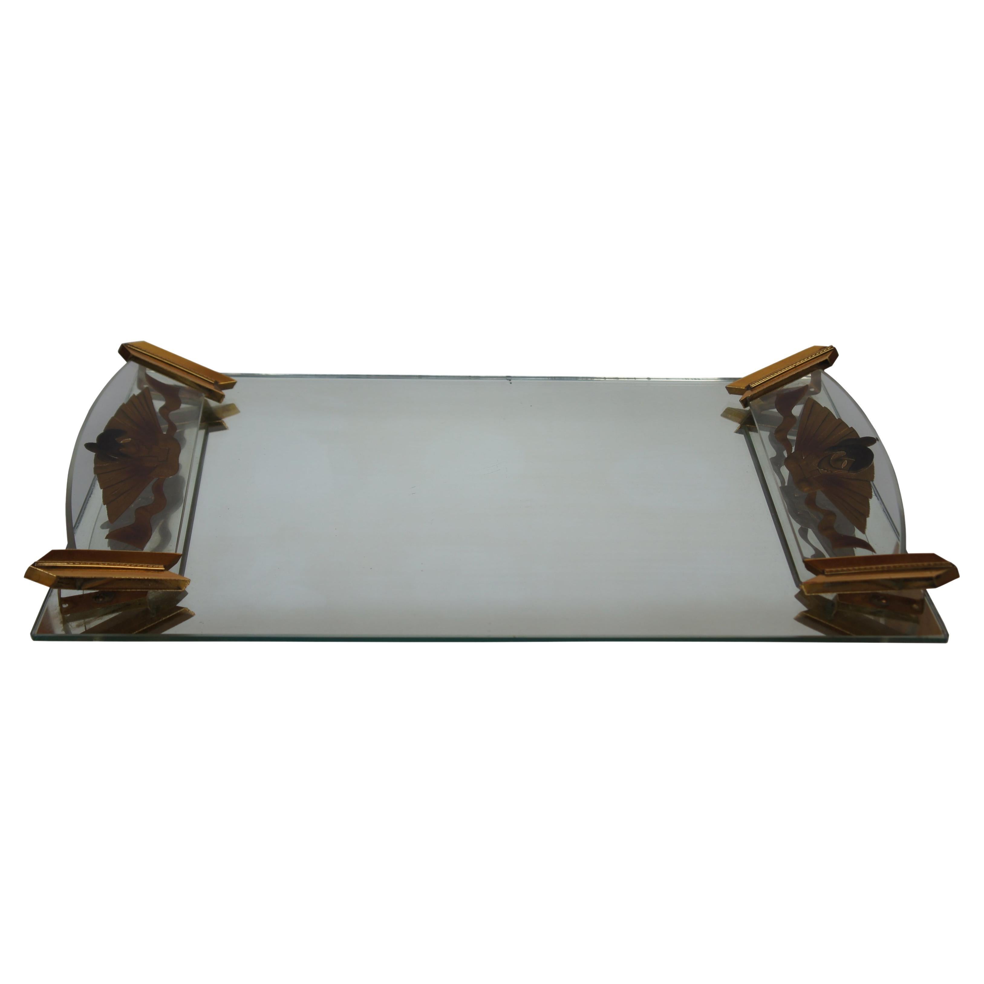 Art Deco Mirrored and Etched Glass Large Vanity Tray at 1stDibs art