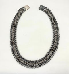 Antique Art Deco Modernist Silver Necklace