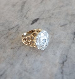 Antique Art Deco Natural Diamond Cluster Ring