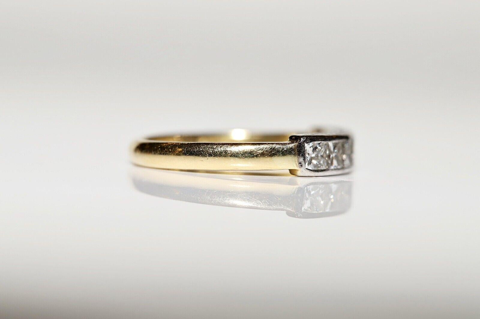 Antique Art Deco Natural Princess Cut Diamond Decorated Band Ring In Good Condition For Sale In Fatih/İstanbul, 34
