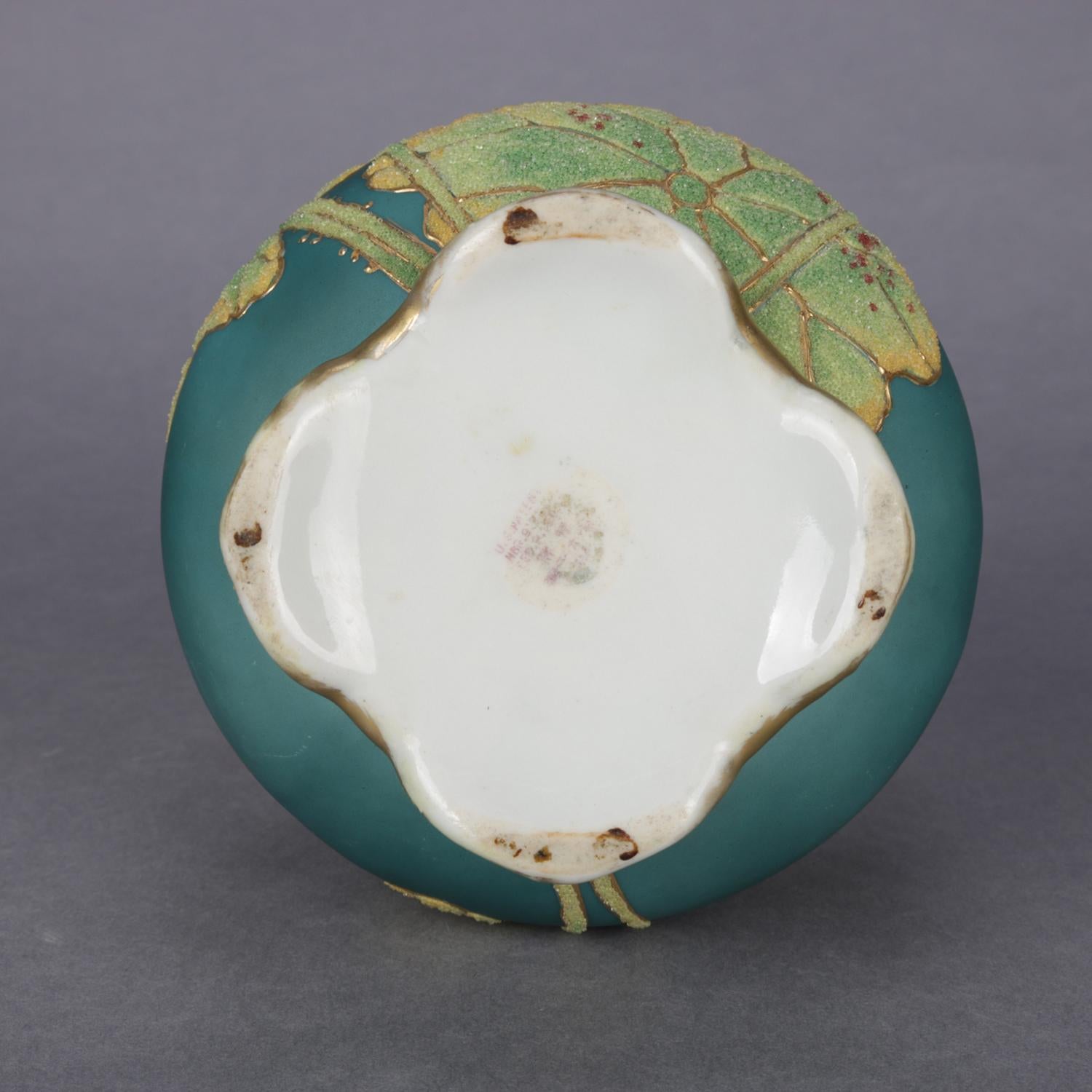 20th Century Antique Art Deco Nippon Porcelain Hand Painted & Gilt Coraline Vase, circa 1920