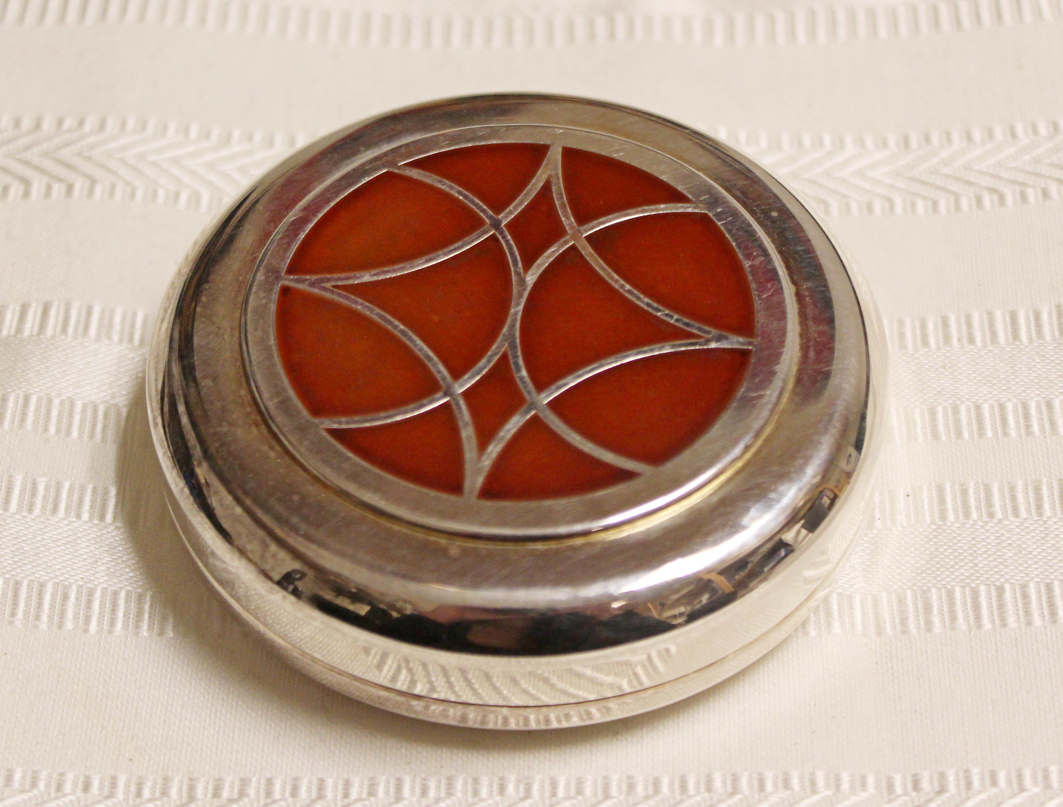 For your consideration is a magnificent, sterling silver, inlaid box container, by Christofle, made in France, circa 1910s. In excellent condition. The dimensions are 2.5