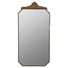 Antique Art Deco Noyer H. Neuer Glass Co Scalloped Gilt Wood Vanity Mirror