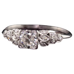 Antique Art Deco Old European Cut Diamond Engagement Ring