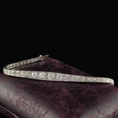 Antike Art Deco Old European Cut Diamond Graduated Line Armband