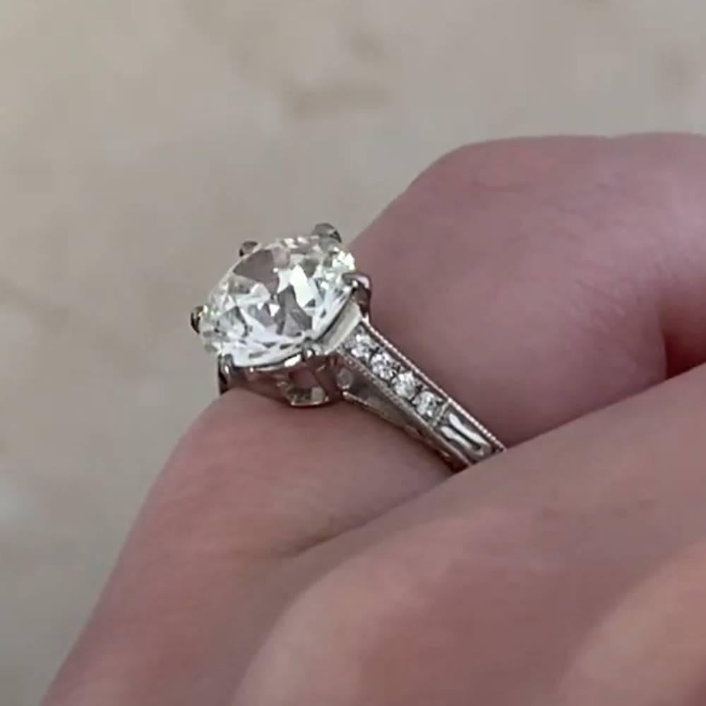 Antique Art Deco Old European Diamond Ring (Approx. 1.70-Carats), Platinum In Excellent Condition For Sale In New York, NY