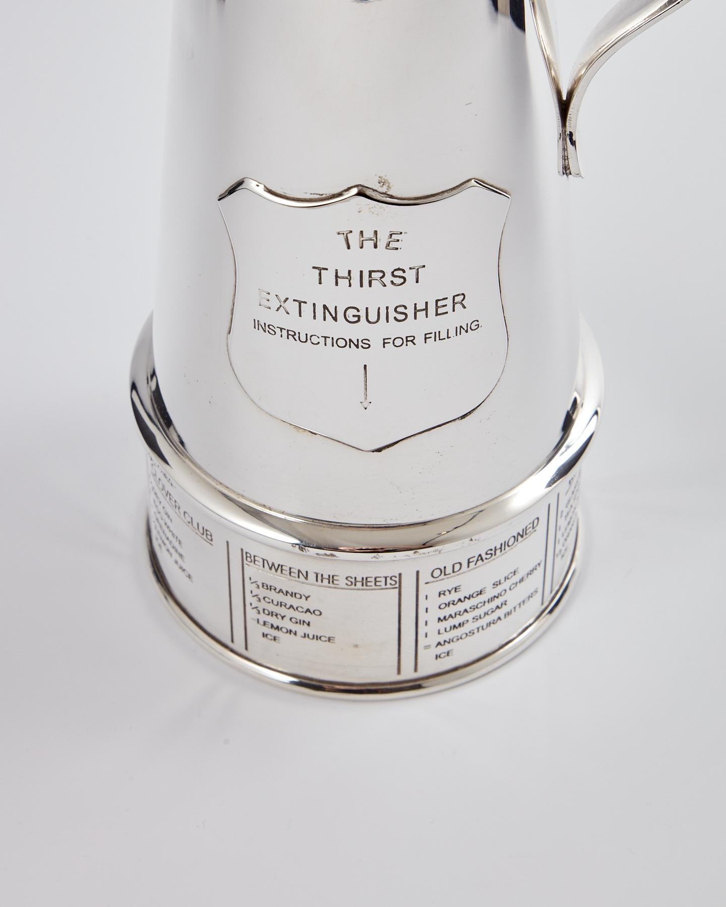 Antiguo Extintor Art Decó Coctelera Mappin & Webb Circa 1930 en Excelente estado para la venta en London, GB