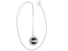 1930s Art Deco Onyx and Diamond Platinum Pendant