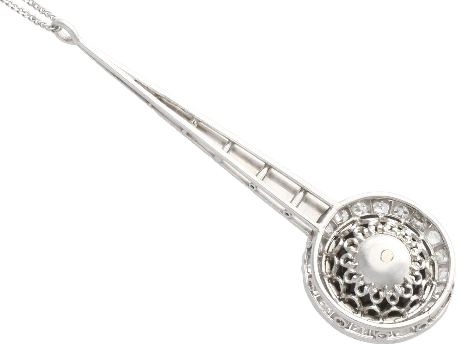 1930er Jahre Art Deco Onyx und Diamant Platin-Anhänger im Zustand „Hervorragend“ im Angebot in Jesmond, Newcastle Upon Tyne