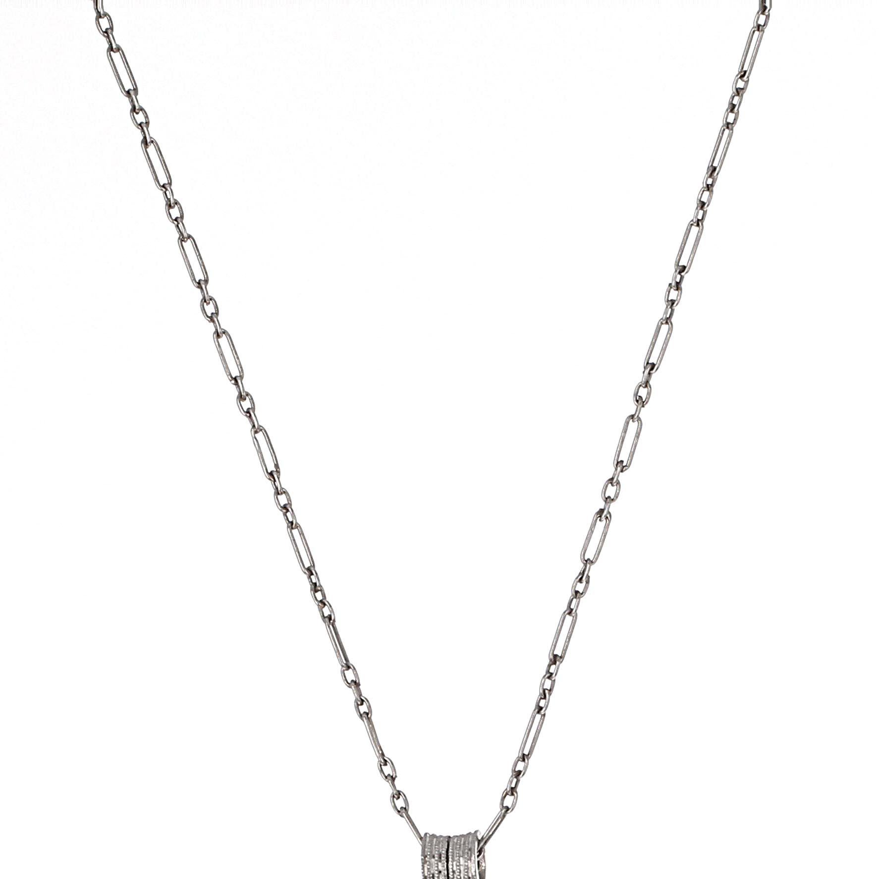 Antike Art Deco 3,96 Karat GIA-zertifizierte Diamant-Tropfen-Anhänger-Halskette (Briolette) im Angebot