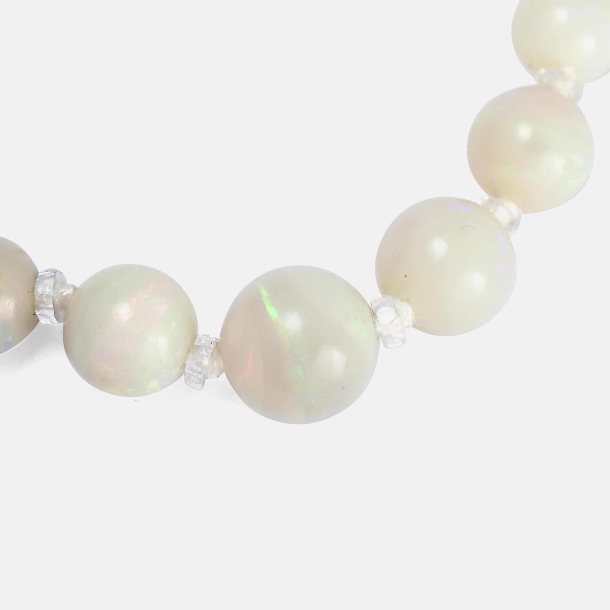 opal bead necklace antique