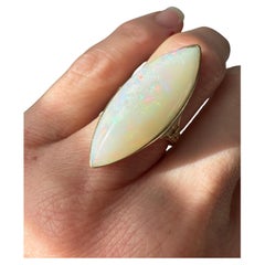 Antiker Art Deco Opal Navette Ring - 12,8 Karat