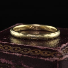 Antique Art Deco Orange Blossom 18K Yellow Gold Engraved Wedding Band