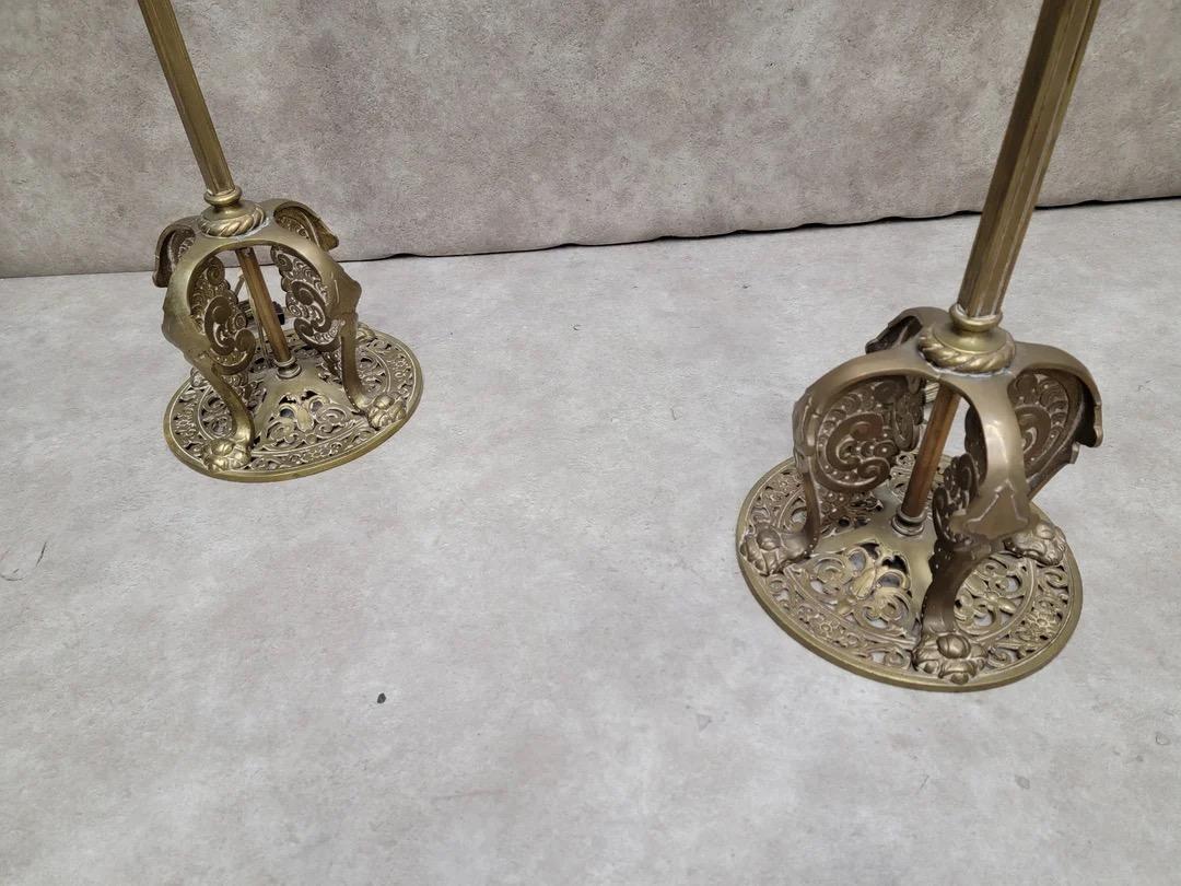 Antique Art Deco Oscar Bruno Bach Detailed Figural Bronze Floor Lamps - Pair For Sale 8