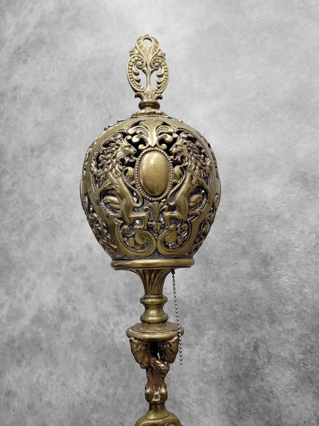 Unknown Antique Art Deco Oscar Bruno Bach Detailed Figural Bronze Floor Lamps - Pair For Sale