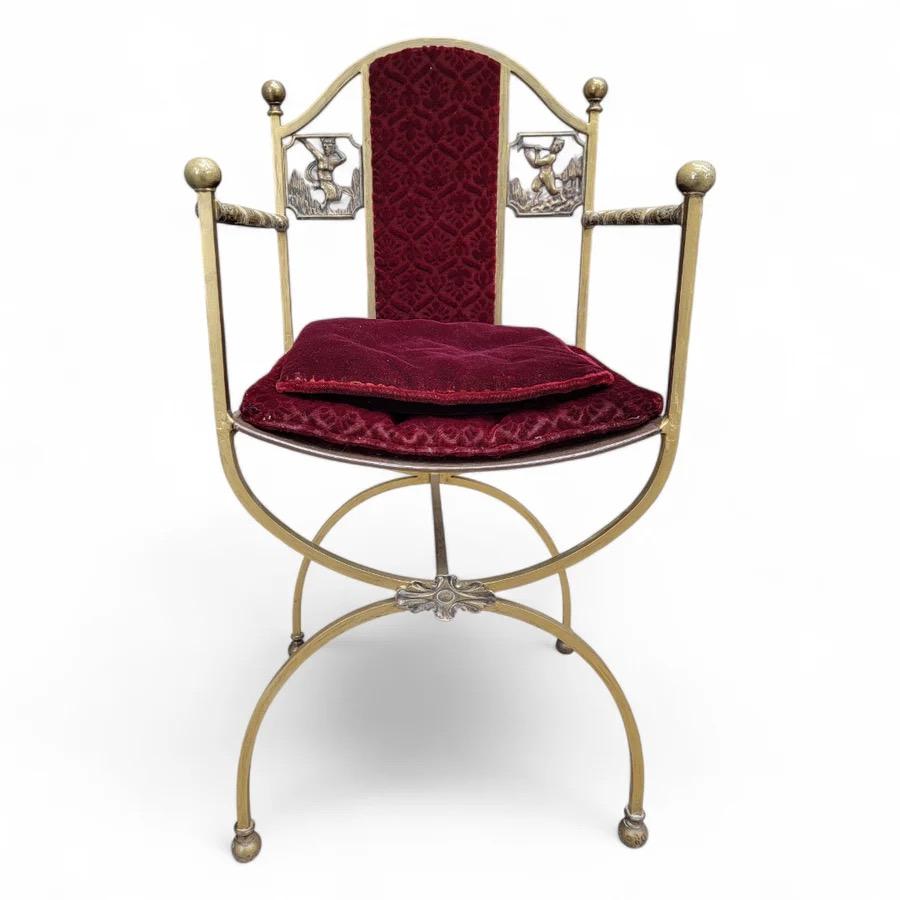 Antique Art Deco Oscar Bruno Bach Finely Detailed Bronze Savonarola Armchair For Sale 1