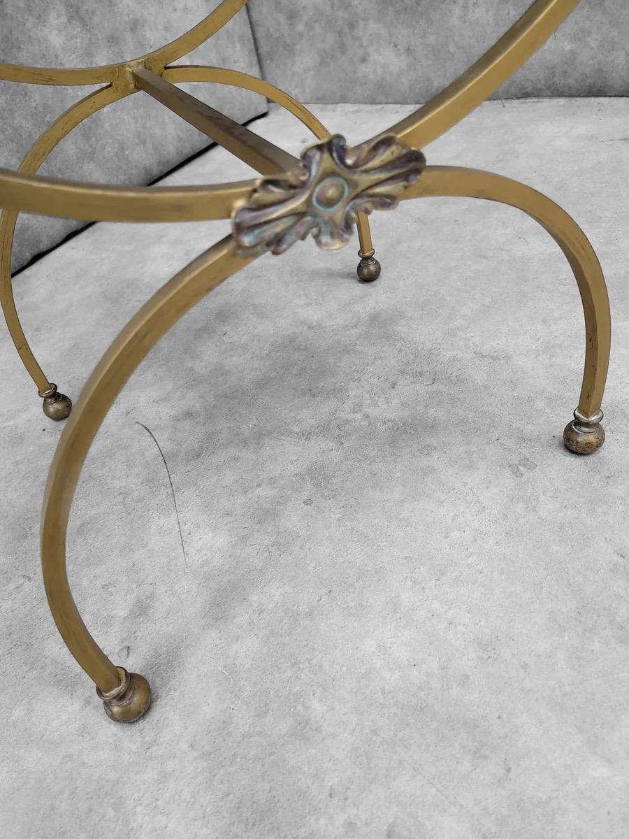 Antique Art Deco Oscar Bruno Bach Finely Detailed Bronze Savonarola Armchair In Good Condition For Sale In Chicago, IL