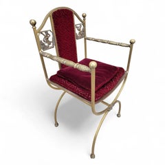 Arte Antiques Oscar Bruno Bach Poltrona Savonarola in bronzo finemente dettagliata