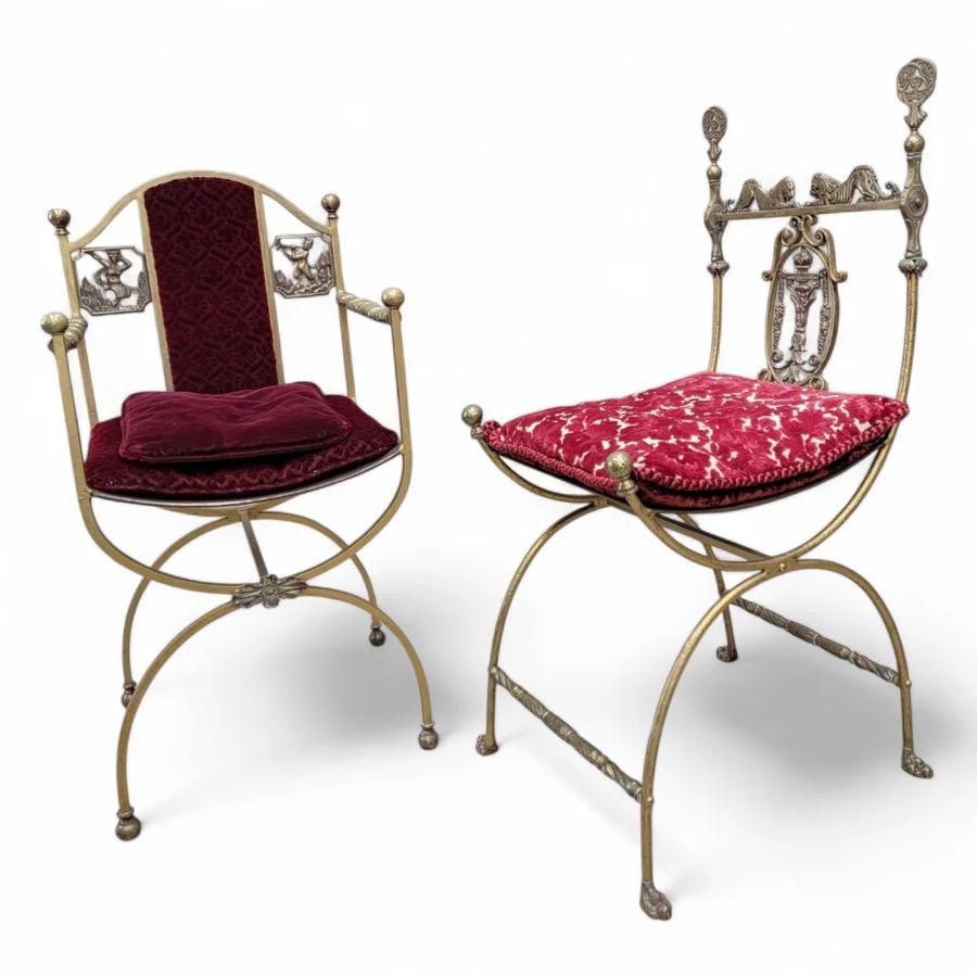 Antique Art Deco Oscar Bruno Bach Finely Detailed Bronze Savonarola Armchair For Sale 3