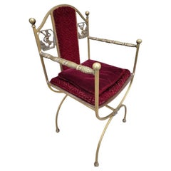 Antique Art Deco Oscar Bruno Bach Finely Detailed Bronze Savonarola Armchair