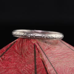 Antique Art Deco Oscar Heyman Platinum Engraved Wedding Band