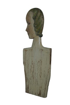 Antike Art Deco Oscar Segall Woodikin Mannequin Büste weibliche Flapper 27"