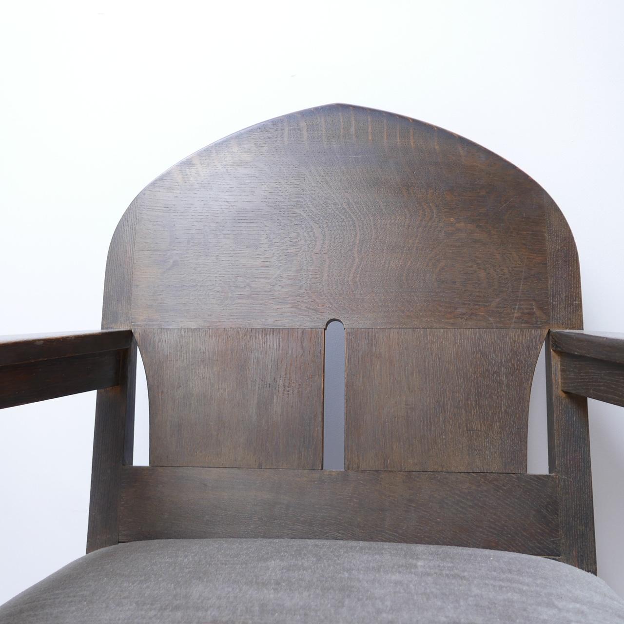 20th Century Antique Art Deco Oval Back Amsterdam School Armchair