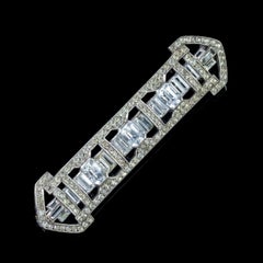 Antique Art Deco Paste Brooch Silver, circa 1920